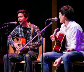 Justin Pongampai performing in Grammy Vocal Studio concert