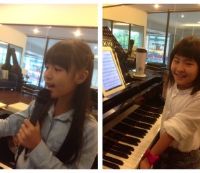 Fern and Nhoon enjoying singing class.